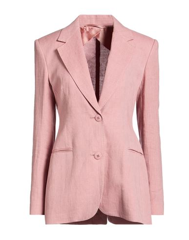 Max Mara Studio Woman Blazer Antique Rose Size 14 Linen In Pink