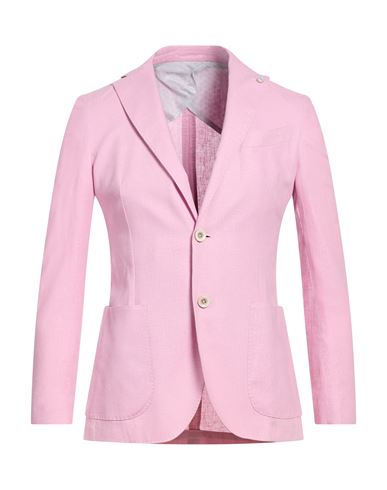 Barbati Man Blazer Pink Size 38 Linen, Viscose