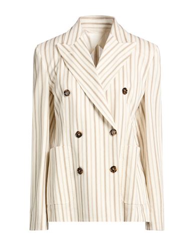Max Mara Woman Blazer Ivory Size 4 Cotton, Linen In White