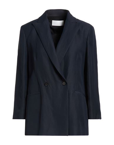 Fabiana Filippi Woman Blazer Navy Size 8 Viscose, Linen In Blue
