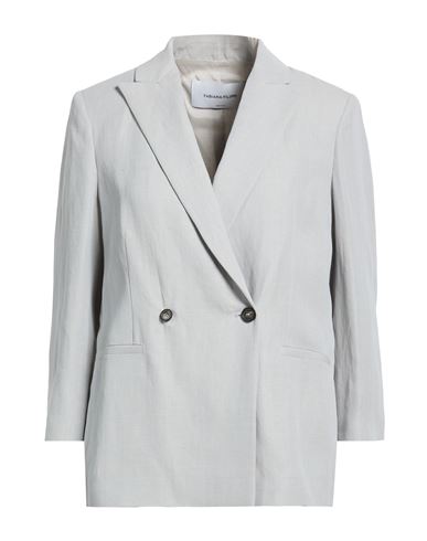 Fabiana Filippi Woman Blazer Light Grey Size 10 Viscose, Linen In Gray