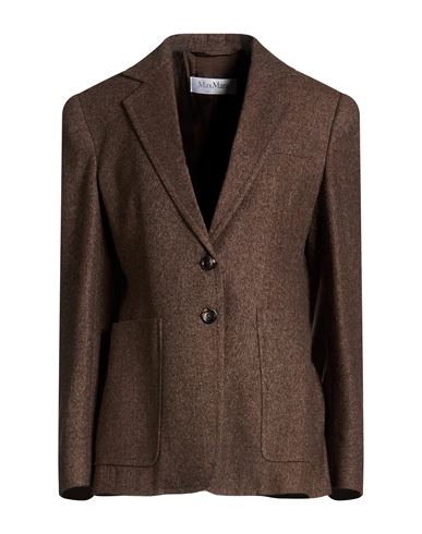 Max Mara Woman Blazer Chocolate Brown Size 8 Virgin Wool