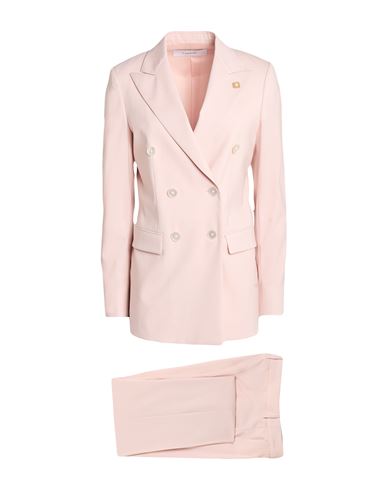 Lardini Woman Suit Light Pink Size 10 Wool, Elastane
