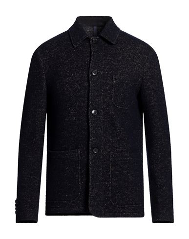 Montedoro Man Jacket Blue Size 46 Virgin Wool, Cotton, Polyester In Black