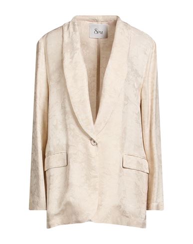 8pm Woman Blazer Beige Size L Viscose In Nude