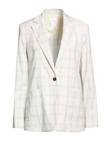 Eleventy Woman Blazer Light Grey Size 2 Wool, Viscose, Elastane In White