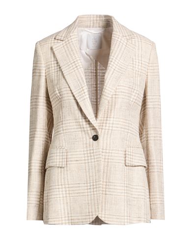 Eleventy Woman Blazer Beige Size 2 Viscose, Wool, Linen In Sand