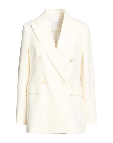 Eleventy Woman Blazer Ivory Size 2 Cotton, Viscose, Polyamide In Neutral