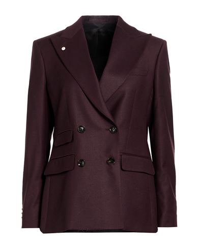 L.b.m 1911 L. B.m. 1911 Woman Blazer Plum Size 8 Virgin Wool, Elastane In Purple