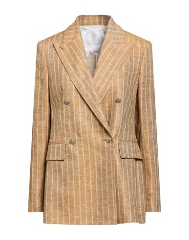 Eleventy Woman Blazer Camel Size 2 Hemp, Linen In Sand