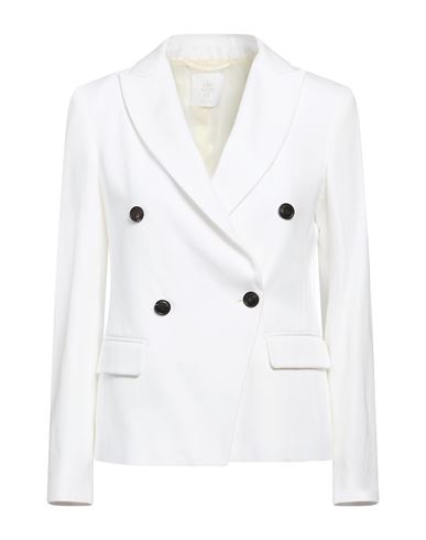 Eleventy Woman Blazer White Size 2 Cotton, Linen
