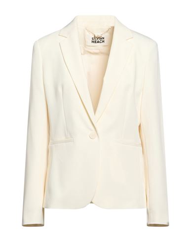 Silvian Heach Woman Blazer Ivory Size 8 Polyester, Viscose, Elastane In Neutral