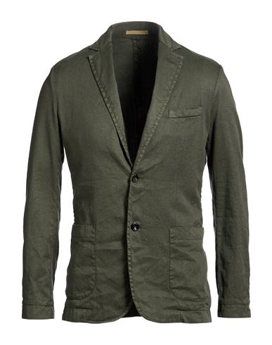 Cruna Man Blazer Dark Green Size 40 Linen, Cotton, Elastane