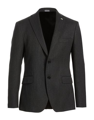 Exte Man Blazer Charcoal Size 44 Wool In Gray
