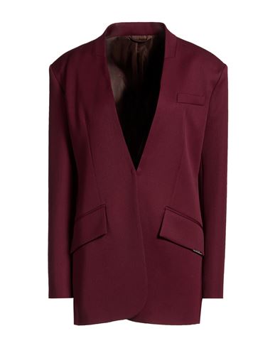 Attico The  Woman Blazer Burgundy Size 6 Virgin Wool In Red