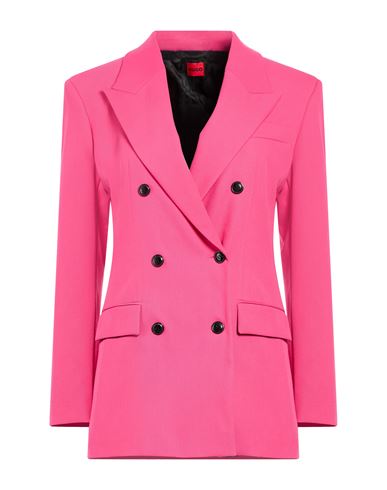Hugo Boss Hugo Woman Blazer Fuchsia Size 6 Polyester, Viscose, Elastane In Animal Print