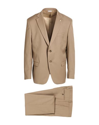 Manuel Ritz Man Suit Beige Size 42 Wool, Elastane