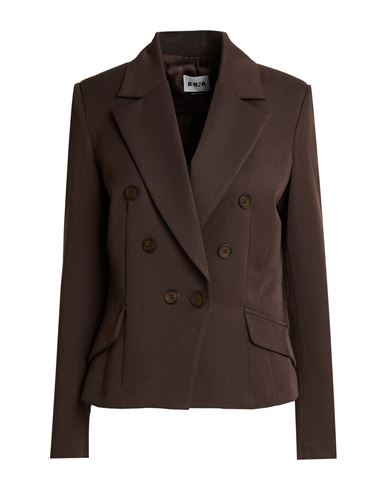Berna Woman Blazer Chocolate Brown Size 10 Polyester, Viscose, Elastane