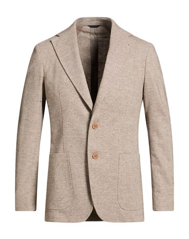 Tombolini Man Blazer Grey Size 46 Virgin Wool, Polyamide, Silk In Brown