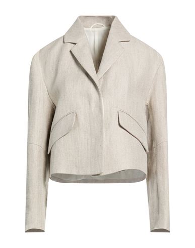 Brunello Cucinelli Woman Blazer Beige Size 6 Linen In Sand