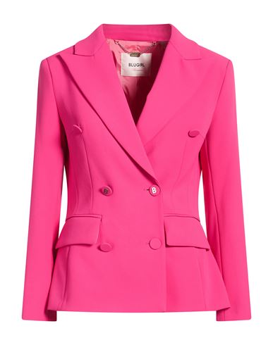 Blugirl Woman Blazer Fuchsia Size 4 Polyester, Elastane In Pink