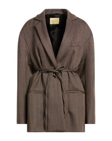 Momoní Woman Blazer Brown Size 8 Virgin Wool