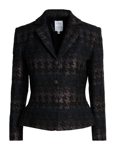 Sara Roka Woman Blazer Black Size 4 Cotton, Acrylic, Wool, Polyamide, Polyester