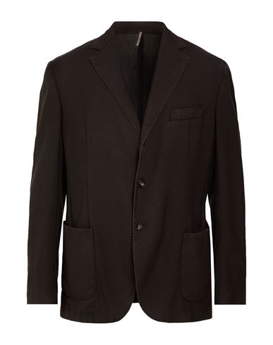 Santaniello Man Blazer Dark Brown Size 42 Wool