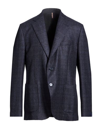 Santaniello Man Blazer Navy Size 36 Wool In Animal Print