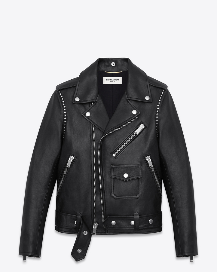 Saint Laurent Studded Motorcycle Jacket In Black Leather | YSL.com