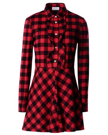 REDValentino Checkered Flannel Minidress - Day Dress for Women ...