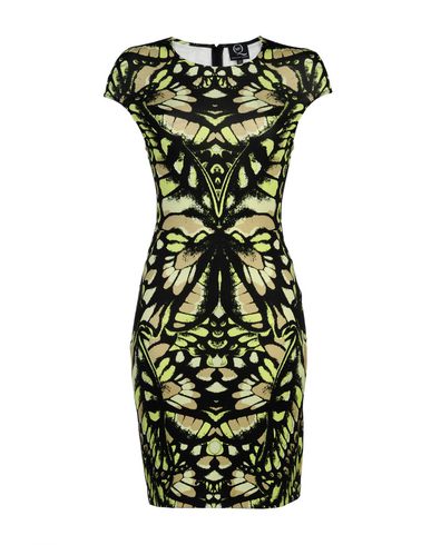 Woman Mini dress Acid green Size L Viscose, Elastane