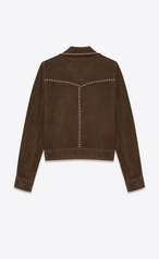 ‎Saint Laurent ‎Studded Jacket In Brown Suede ‎ | YSL.com