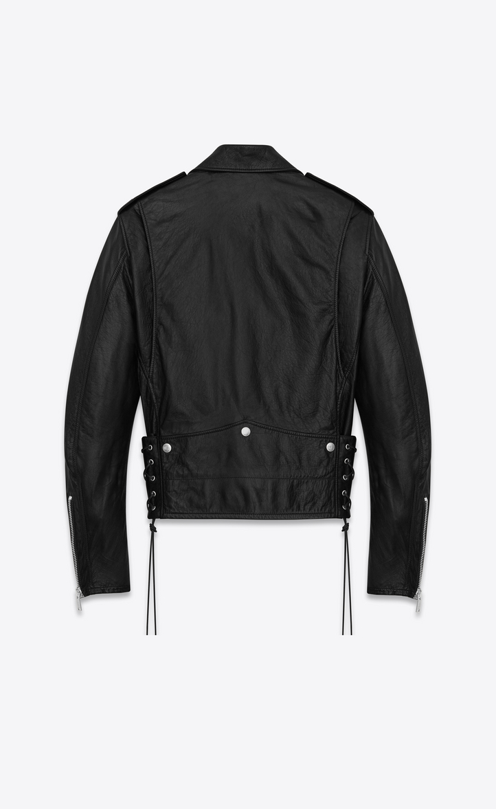Saint Laurent Lace Up Motorcycle Jacket In Black Leather | YSL.com