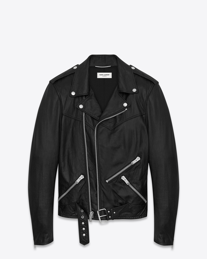 Saint Laurent Lace Up Motorcycle Jacket In Black Leather | YSL.com