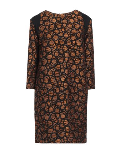Hanita Woman Short dress Orange Size XL Acrylic, Polyester, Nylon