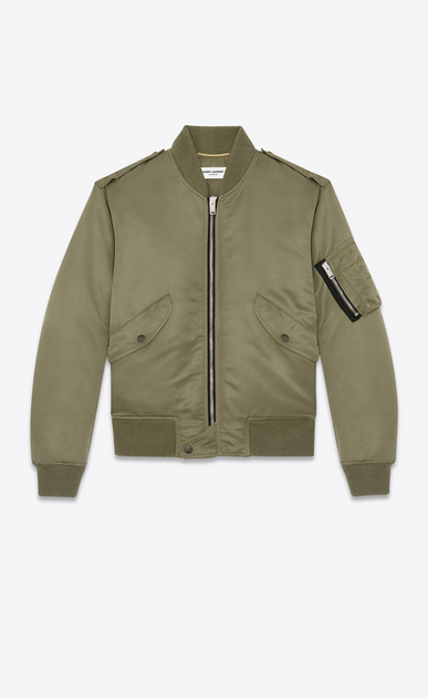 bomber jacket in khaki nylon