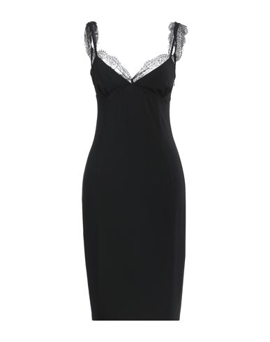 Ermanno Scervino Woman Midi Dress Black Size 10 Viscose, Elastane, Polyester