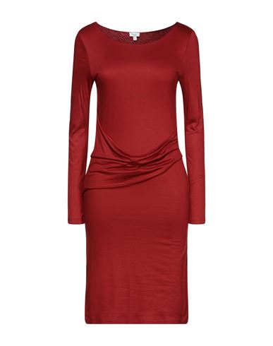 Woman Mini dress Brick red Size S Viscose