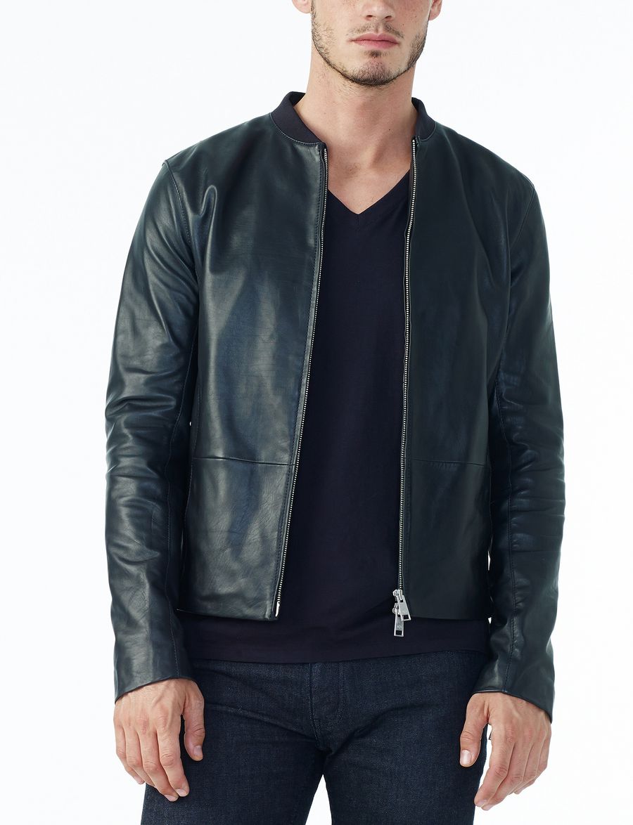 Armani Exchange Clean Front Leather Jacket For Armani Exchange Clean Front Leather Jacket For Men A X