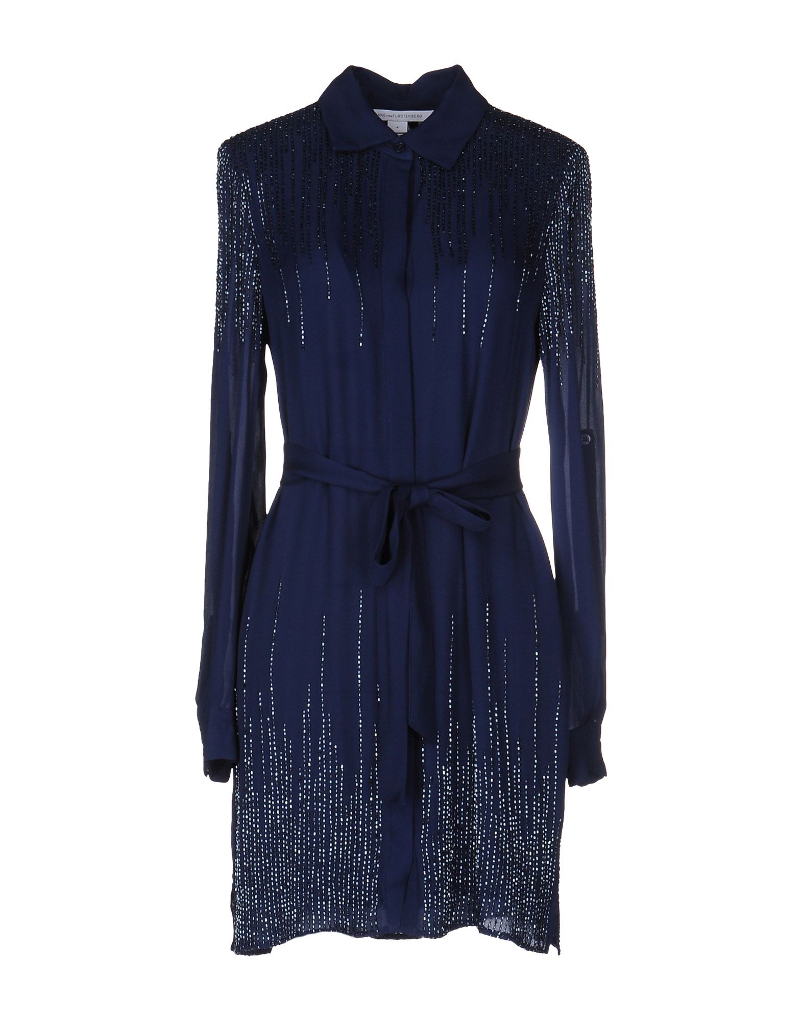 diane von furstenberg shirt dress in dark blue