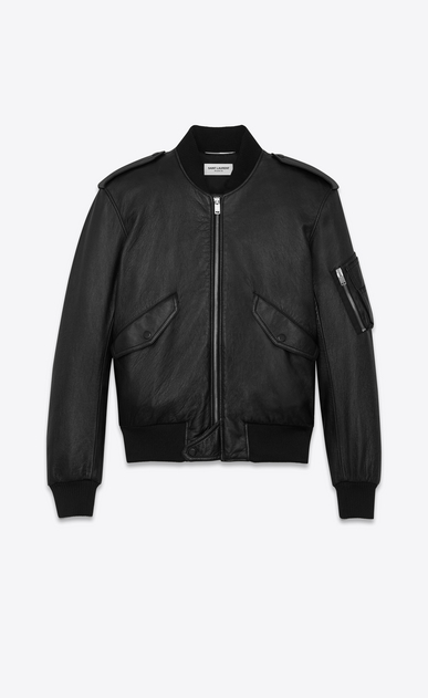 bomberjacke, weichem leder mit cargotaschen