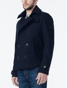 Armani Exchange SHORT DOUBLE BREASTED WOOL PEACOAT, Jacket for Men ...