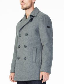 Armani Exchange WOOL PEACOAT WITH BUCKLE COLLAR, Jacket for Men | A|X ...