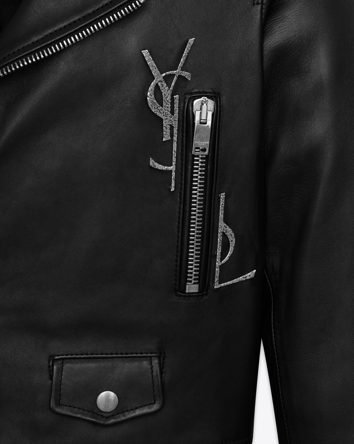 Ysl Motorcycle Jacket In Black Leather