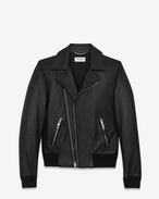 SAINT LAURENT Leather jacket U Black Banded Motorcycle Jacket f