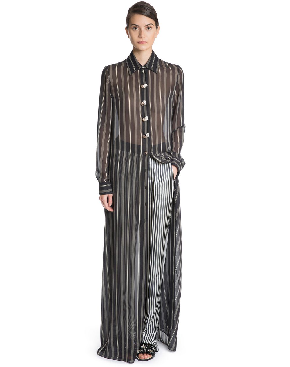 Lanvin Silk Shirt Dress Long Women Silk Shirt Dress Lanvin