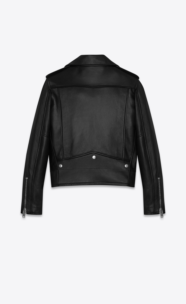Saint Lau Classic Black And Red Flame Motorcycle Jacket In Leather Jacket