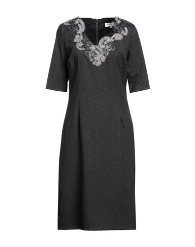 Anna Rachele Woman Midi Dress Lead Size 10 Polyester, Viscose, Elastane In Grey