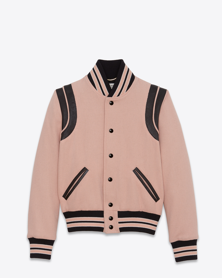 Saint Laurent Classic Teddy Jacket In Powder Wool | YSL.com